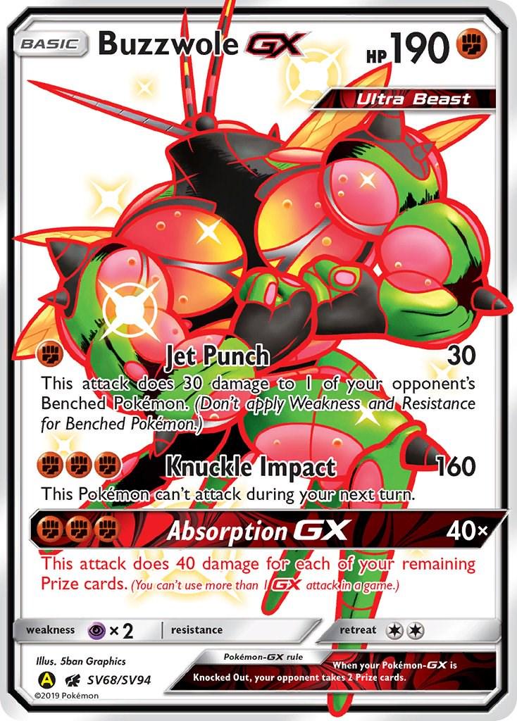 Hidden Fates Buzzwole GX Pokémon card